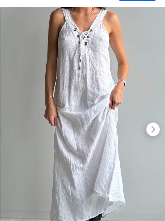 Laura Gotti Dresses & Skirts - Laura Gotti Made In Italy Linen Maxi Dress Beach Cover Up flaw